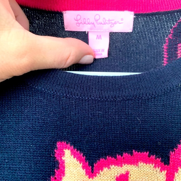 EUC Lilly Pulitzer Leopard Sweater Size Medium - Picture 3 of 3